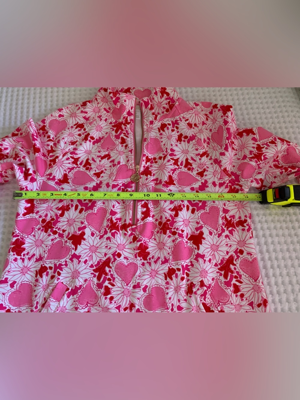 Lilly Pulitzer Pink Heart & Daisy Quarter-Zip Pullover Size Small NWOT - Picture 5 of 5